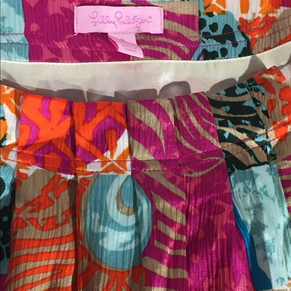 Lilly Pulitzer Patchwork Silk Peacock Dress Size 8 - Picture 7 of 8